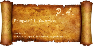 Pimpedli Avarka névjegykártya